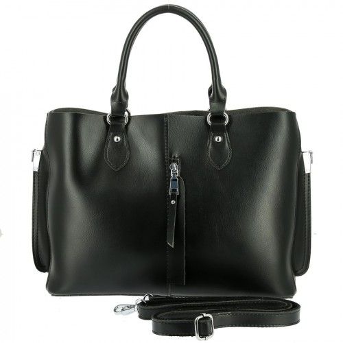 Women's leather bag 649-2 BLACK