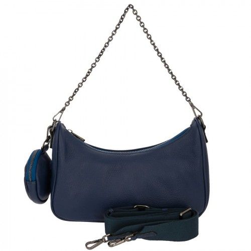 Women's leather bag 77280 BLUE