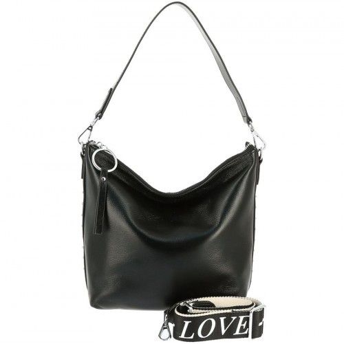 Women's leather bag 8122 BLACK