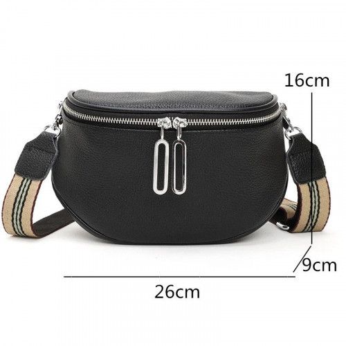Leather belt bag 8818-1 BLACK