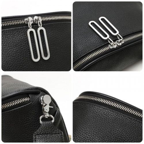 Leather belt bag 8818-1 BLACK
