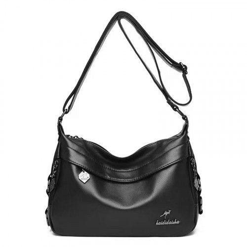 Women's leather bag 9664-4 BLACK