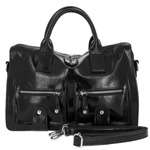 Women's leather bag 1335 BLACK