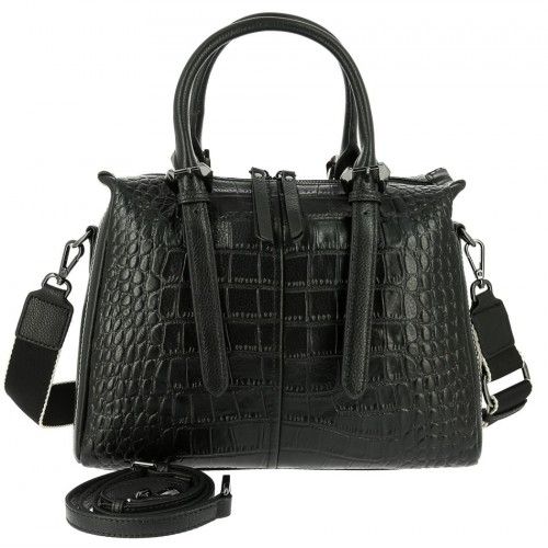 Women's leather bag 55212 BLACK