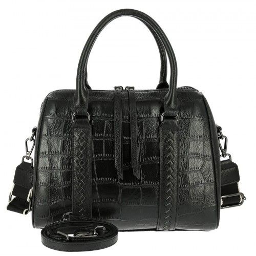 Women's leather bag 55309 BLACK