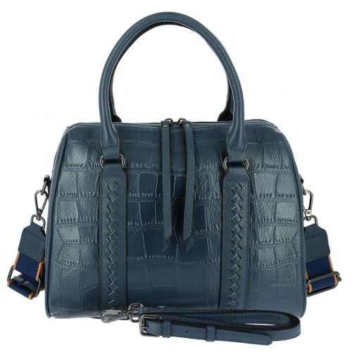 Women's leather bag 55309 BLUE