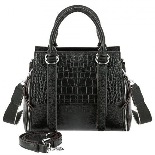 Women's leather bag 63-238 BLACK
