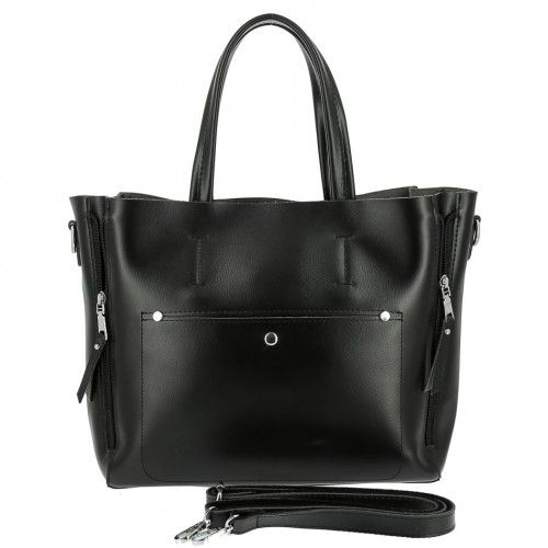 Women's leather bag 653-2 BLACK