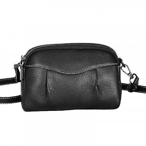 Women's leather bag 88-161 BLACK