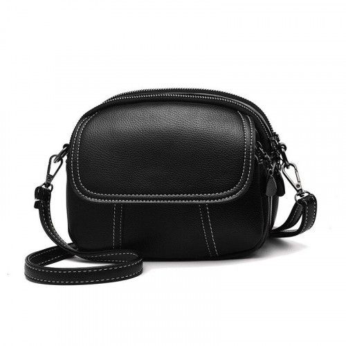 Women's leather bag 8860 BLACK