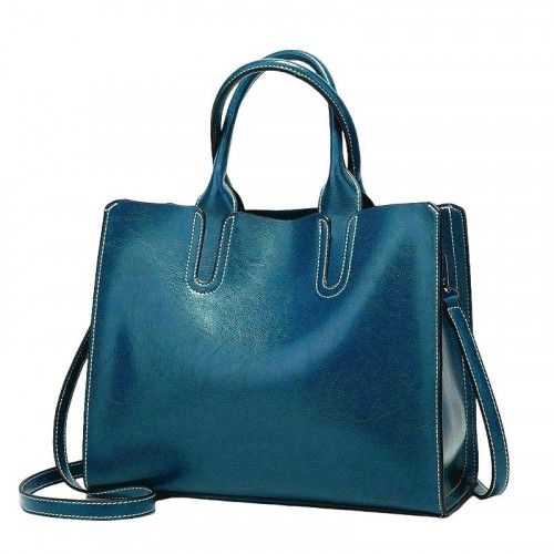 Women's leather bag 895 BLUE