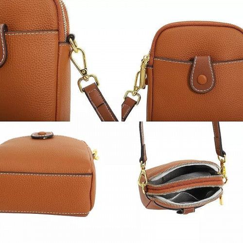 Women's leather bag 8607-1 BROWN