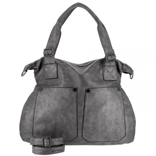 Women's leather bag 9343 GRAY