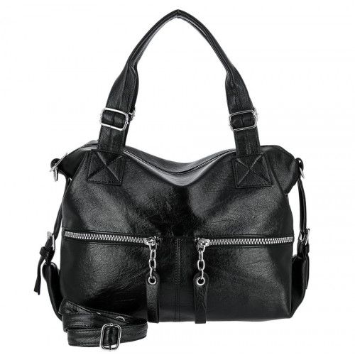 Women's leather bag 9348 BLACK